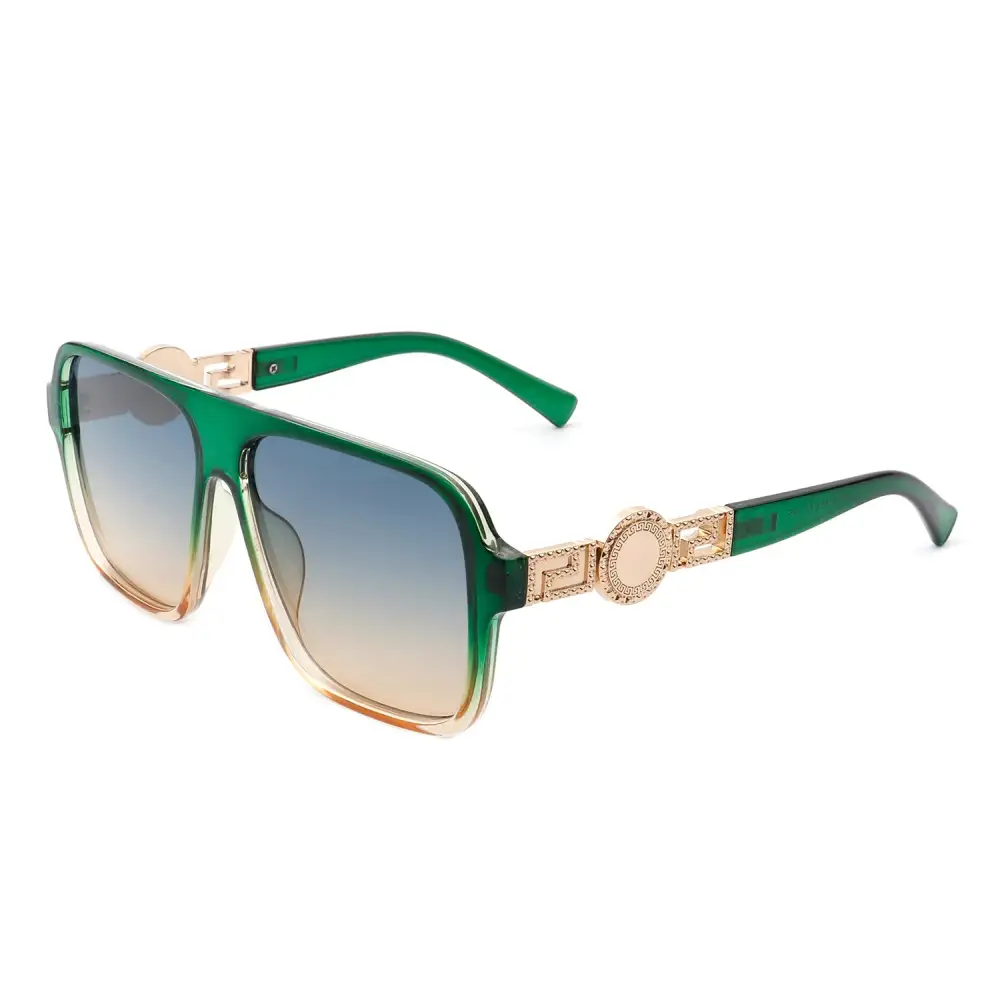 Matte Square Flat Top Frame Sunglasses