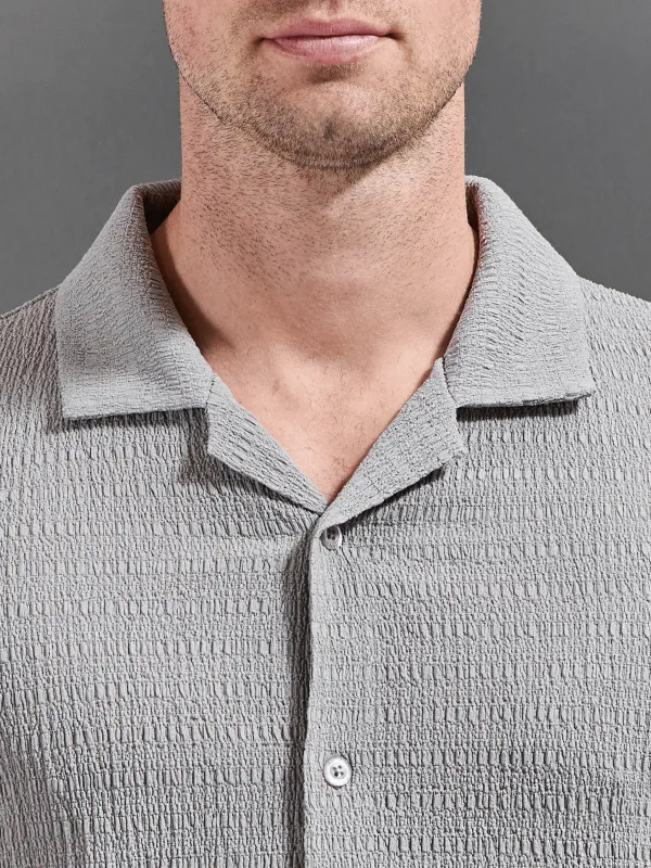 Seersucker Revere Collar Resort Shirt