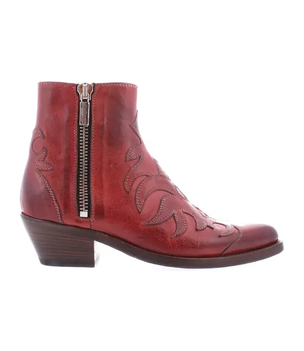 Almond-Toe Side-Zip Western Boots