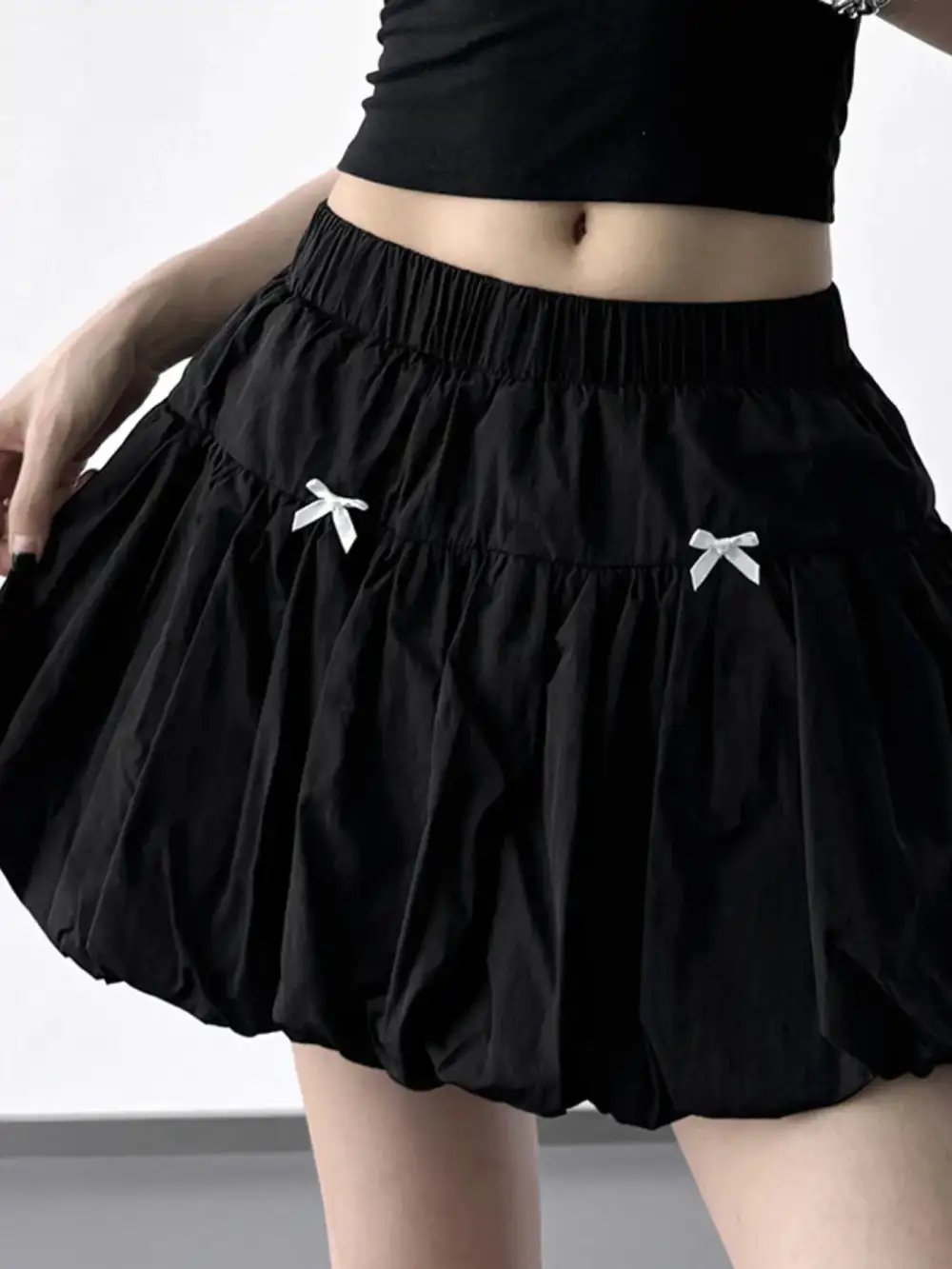 Open Ruched Bubble Skirt