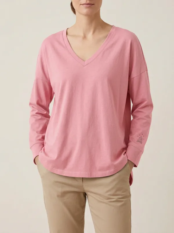 Women's V-Neck Long-Sleeve T-Shirt