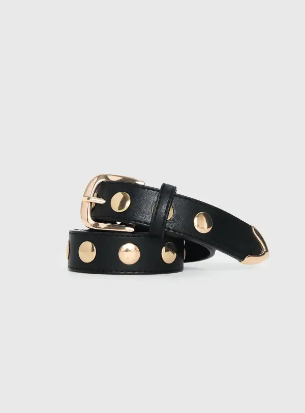 Layered Studded Buckle Belt