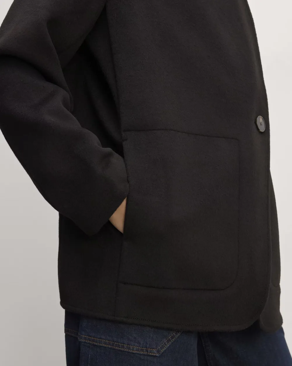 Short Wool Coat With Lapel