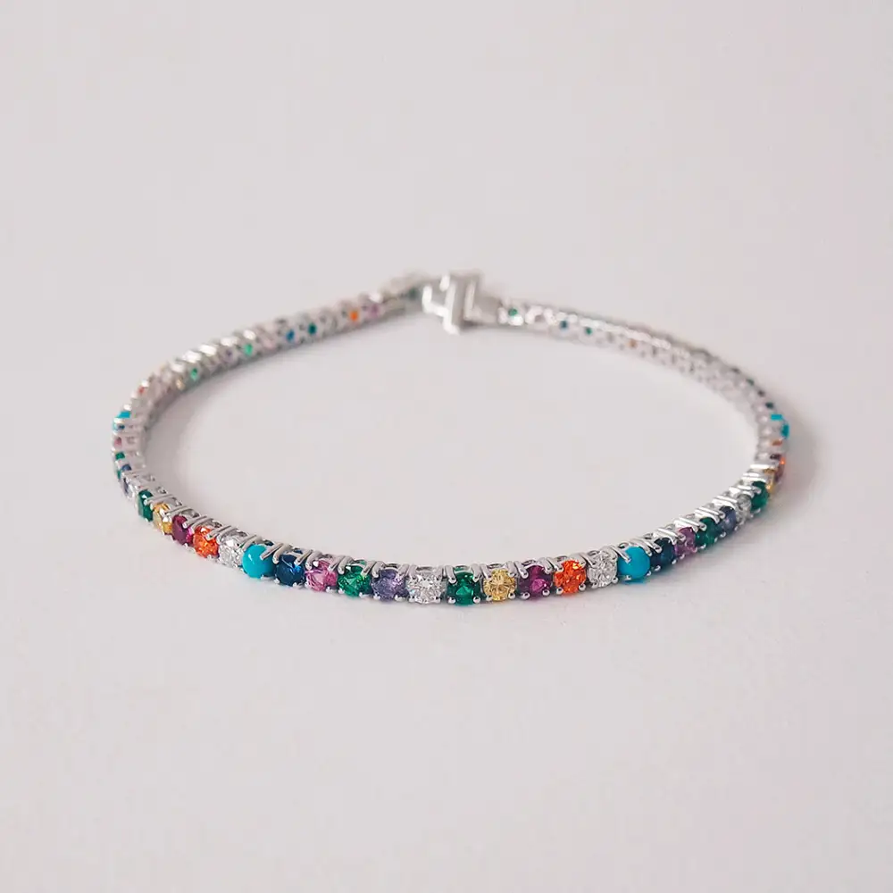 Diamond Sapphire Rainbow Bracelet