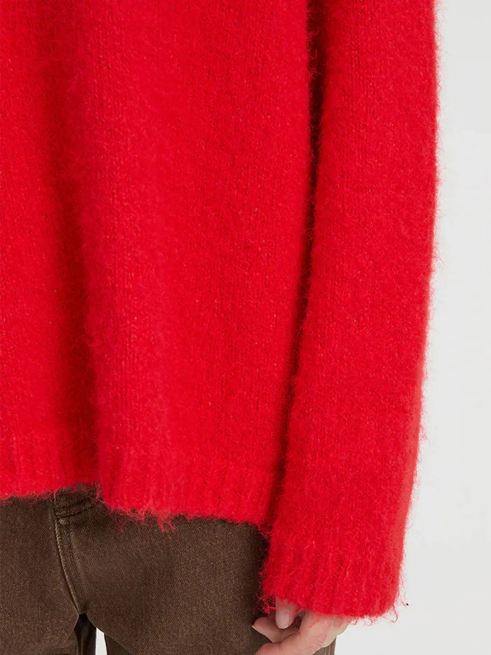 Casual Style Crew Neck Sweater Red