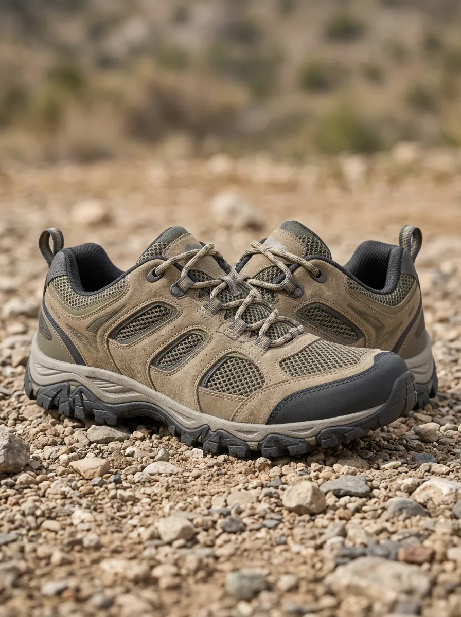Women's Roaming Outdoor Hiking Khaki Mesh Printed Shoes