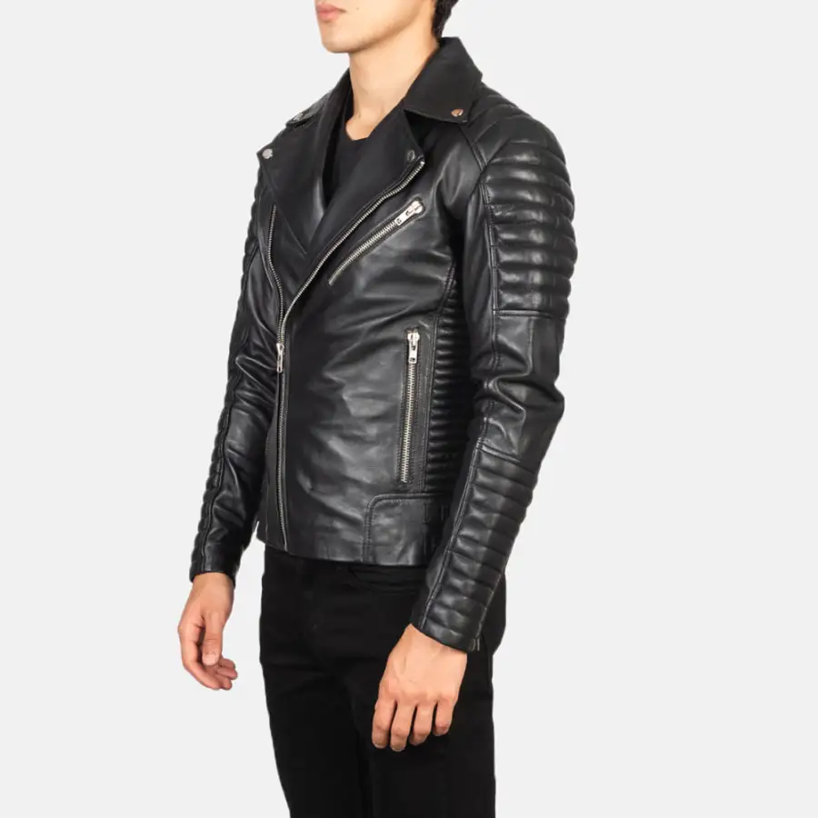 Men's Clean Line Biker Leather Jacket