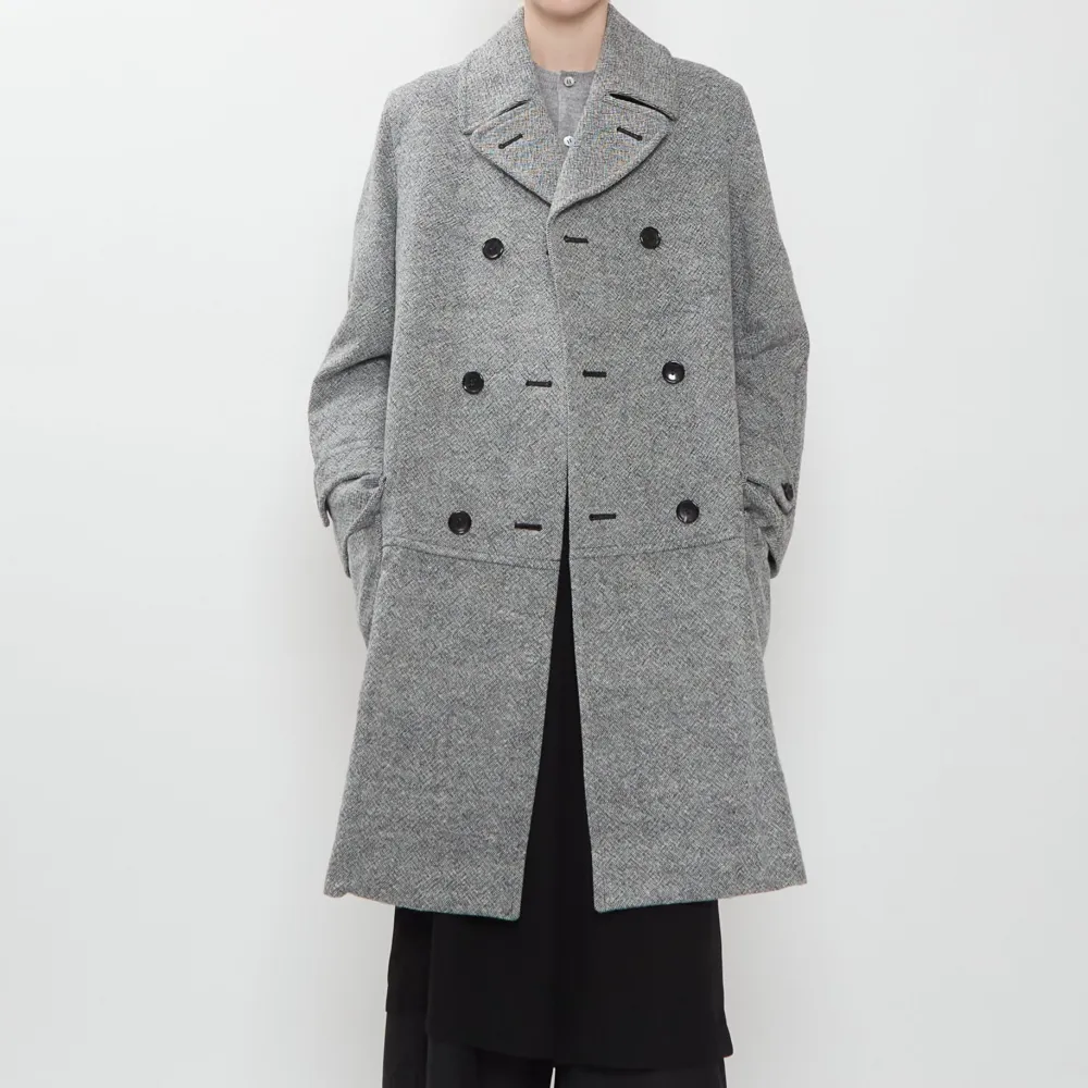 Women's Notch Lapel Double Breasted Tweed Coat