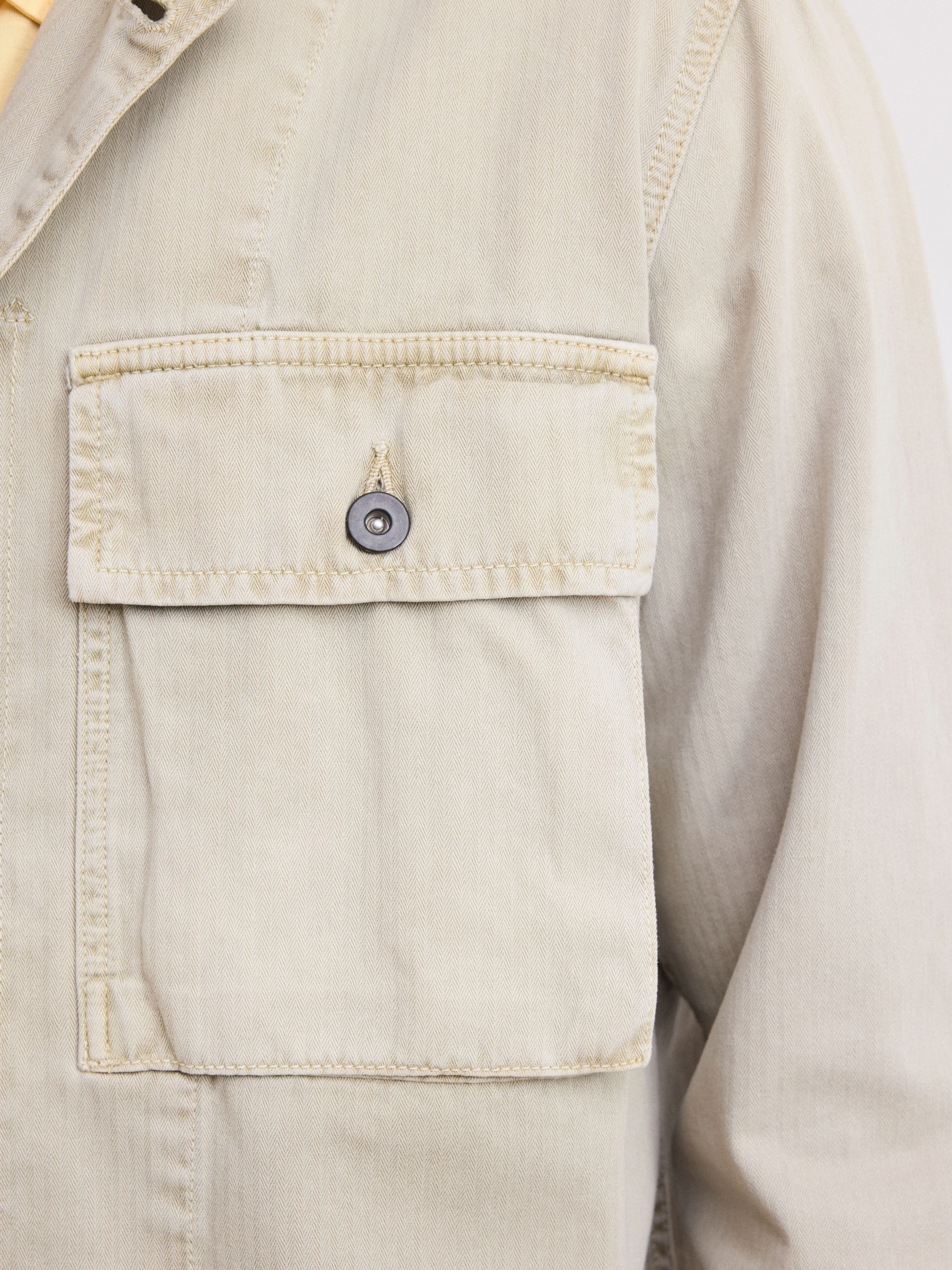 Men's Beige Cotton Jacket