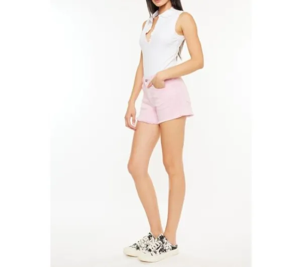 Raw-Hem High-Waist Denim Shorts