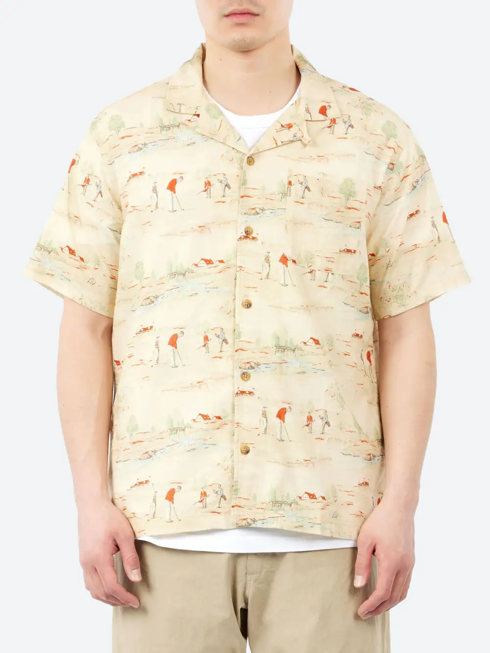 Men's Camp Collar Button Front Shirt