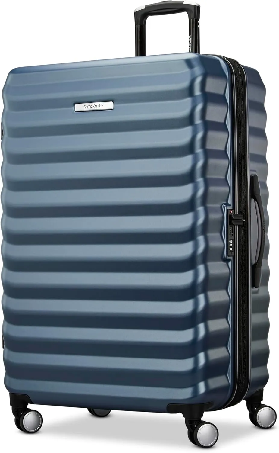 Samsonite Hard-Sided 28-Inch Lightweight Checked Large Expandable Element Suitcase: Durable, 360° Spinner Wheels, Adjustable Telescopic Handle, TSA-Approved Lock - Alpine Black