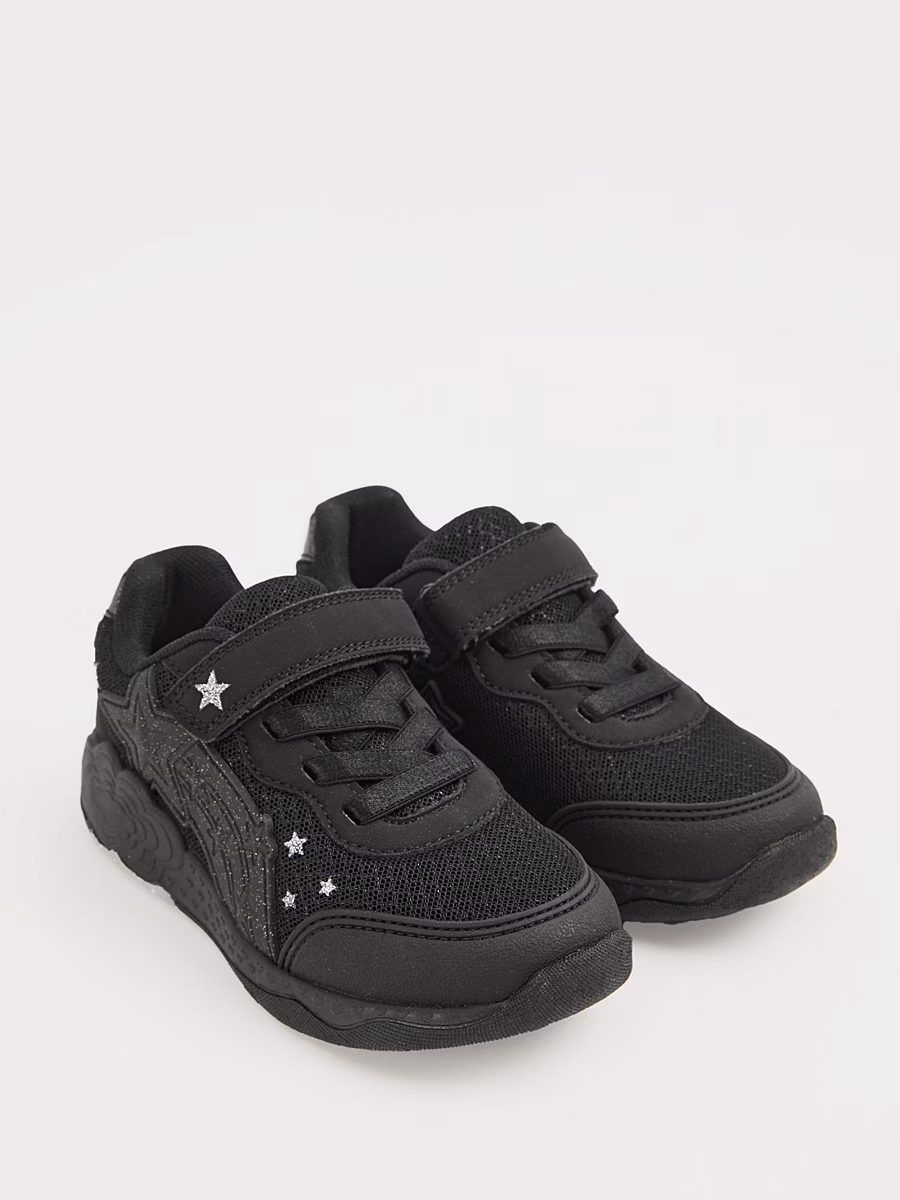 Black Shooting Star Light Up School Shoes detail 2