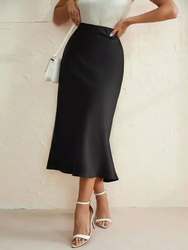 Modern High Waist Midi Skirt
