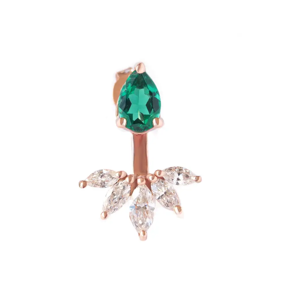 Pear Shape Stud Earrings Earring With Marquise Diamond Ear Jacket