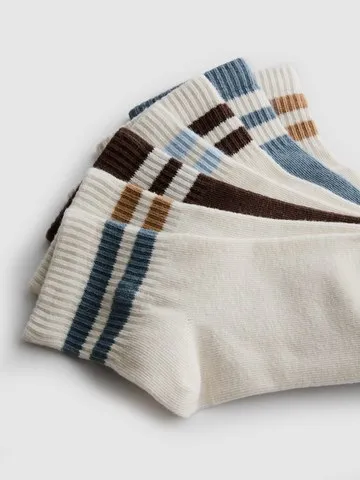 7pk Cotton Rich Ribbed Quarter Sports Socks