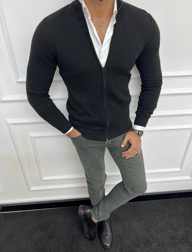 Classic Slim Fit Cotton Knit Cardigan