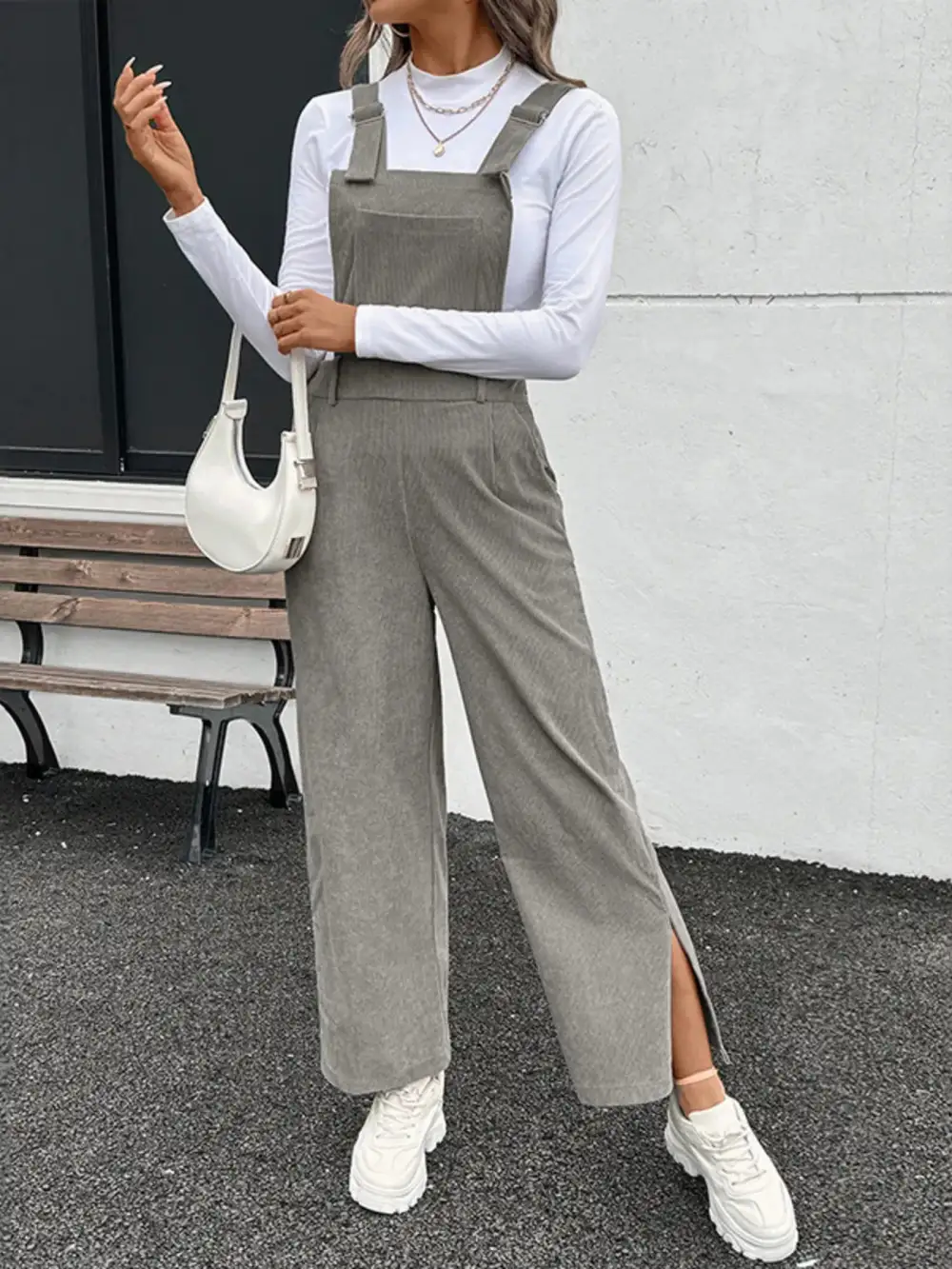 Pocket Side Slit Overalls