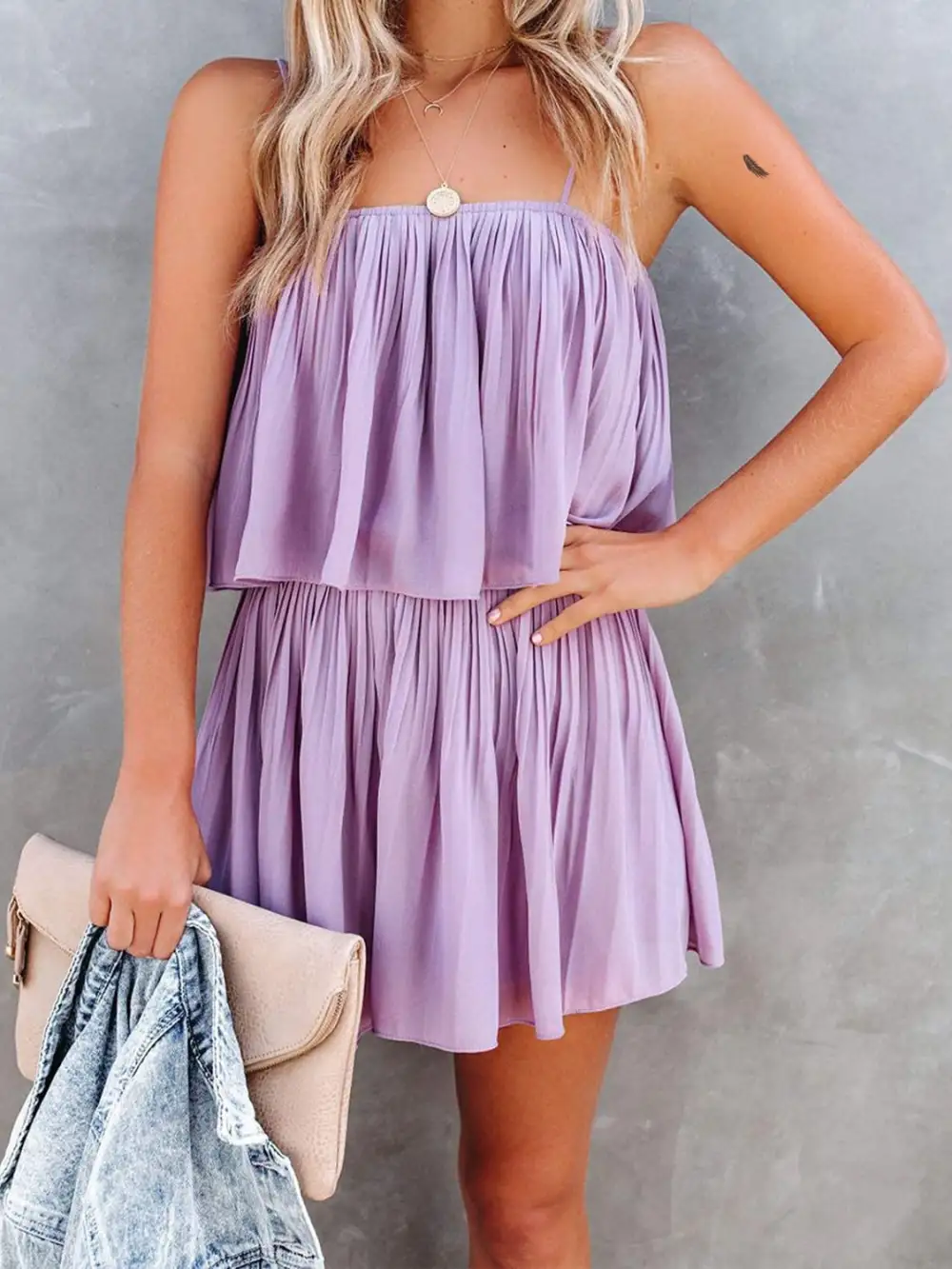 Ruched Strap Casual Dress
