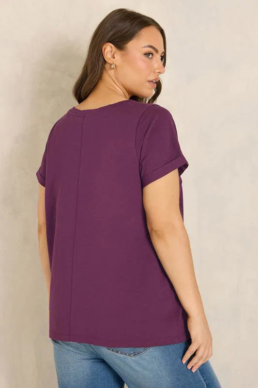 Berry Red Cotton T-Shirt detail 3