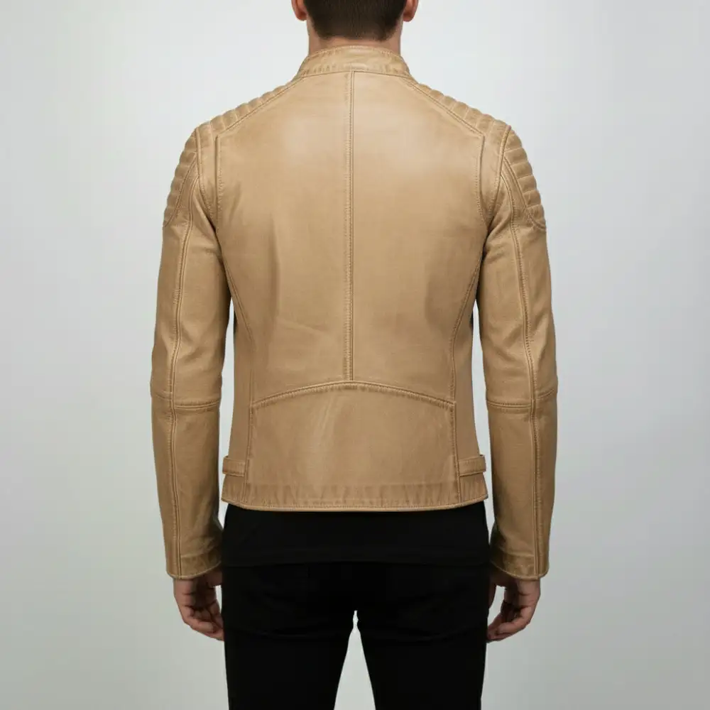 Leather Biker Motorcycle Multi Pocket Jacket