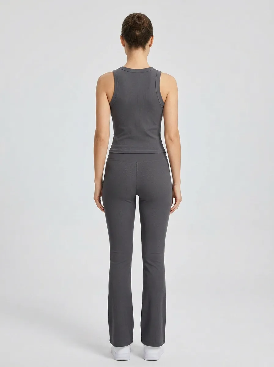 Studio Lounge-Look Women's Tank Top Flare Pants Active Set