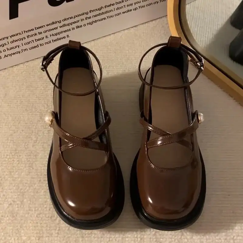 Buckle-Detail Loafer Square-Heel Flats