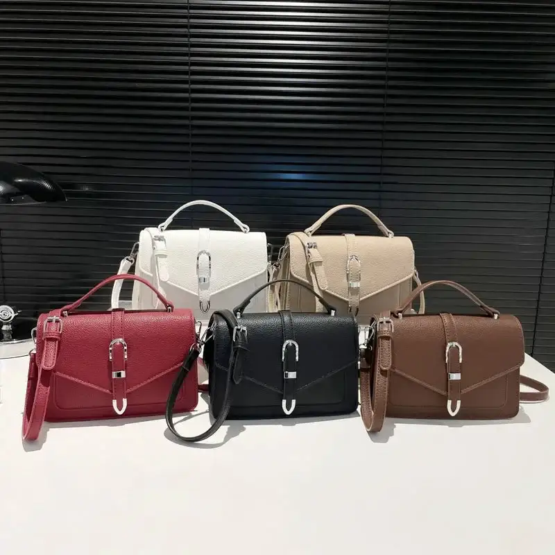 Classy Brown Pebbled Leather Satchel Bag