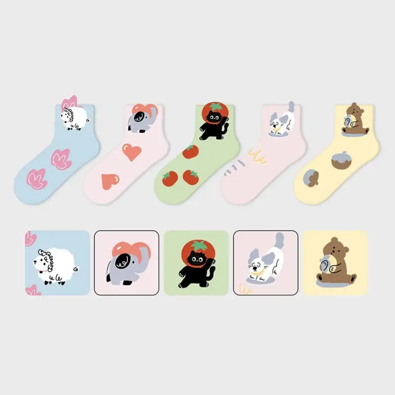 Pop-Up Animal Ear Crew Socks
