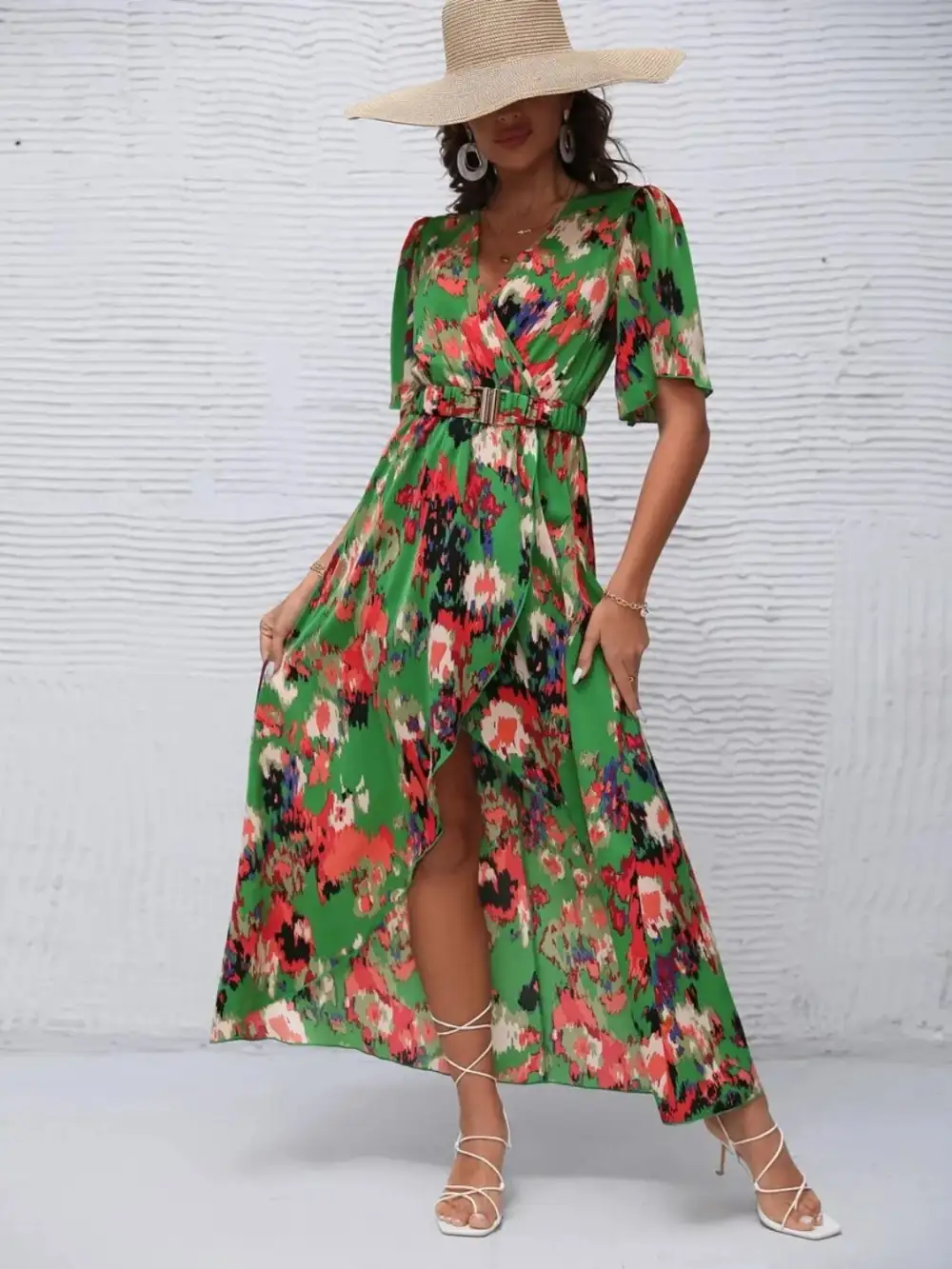Surplice Neck Maxi Dress