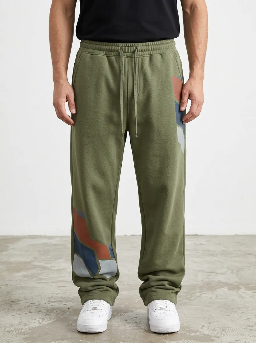 Relaxed Sweatpants Geometric Men's Sweatpants