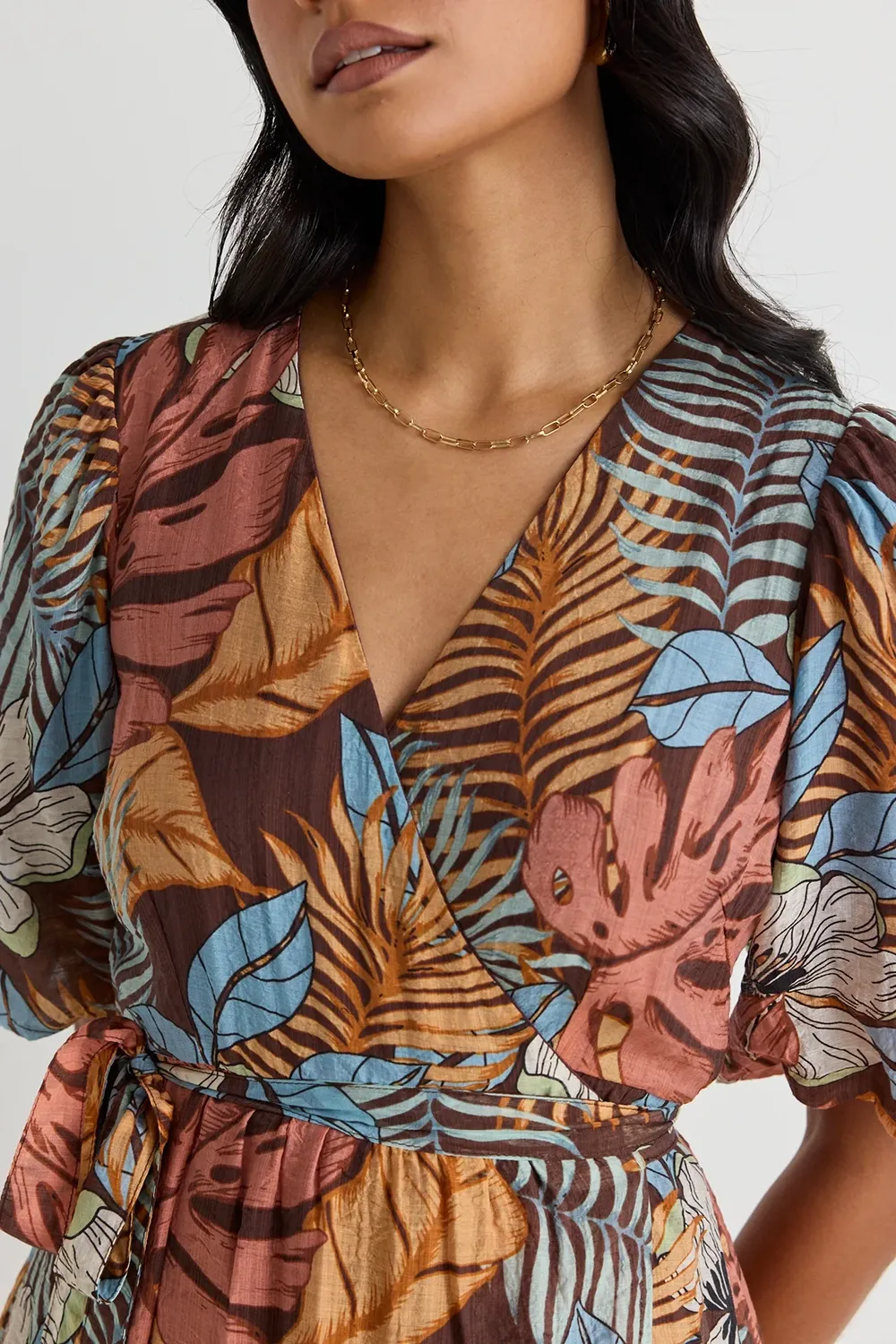 Floral Print Wrap Maxi Dress