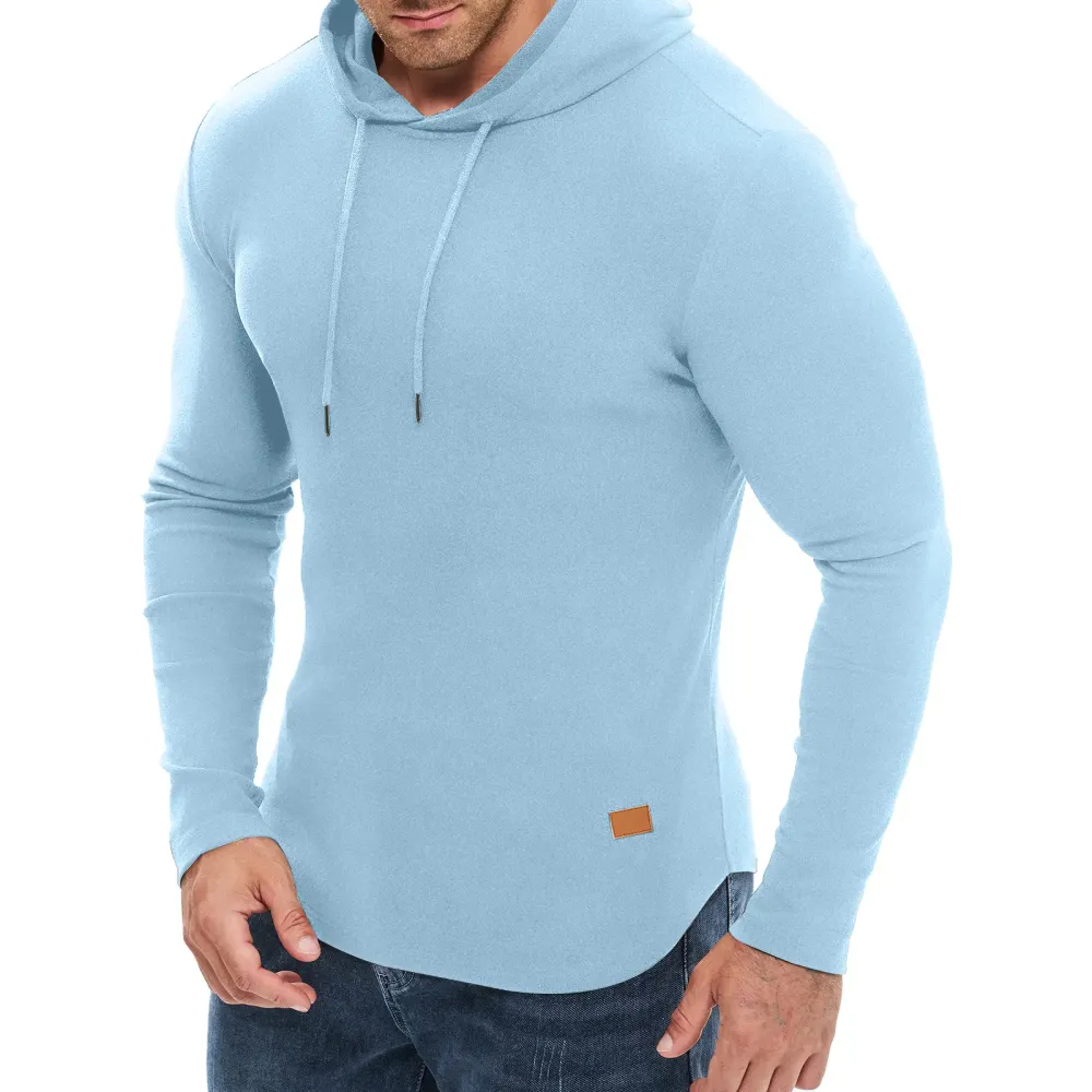 Men's Fashion Fleece-Lined Long-Sleeve Hooded Sweatshirt Pullover
