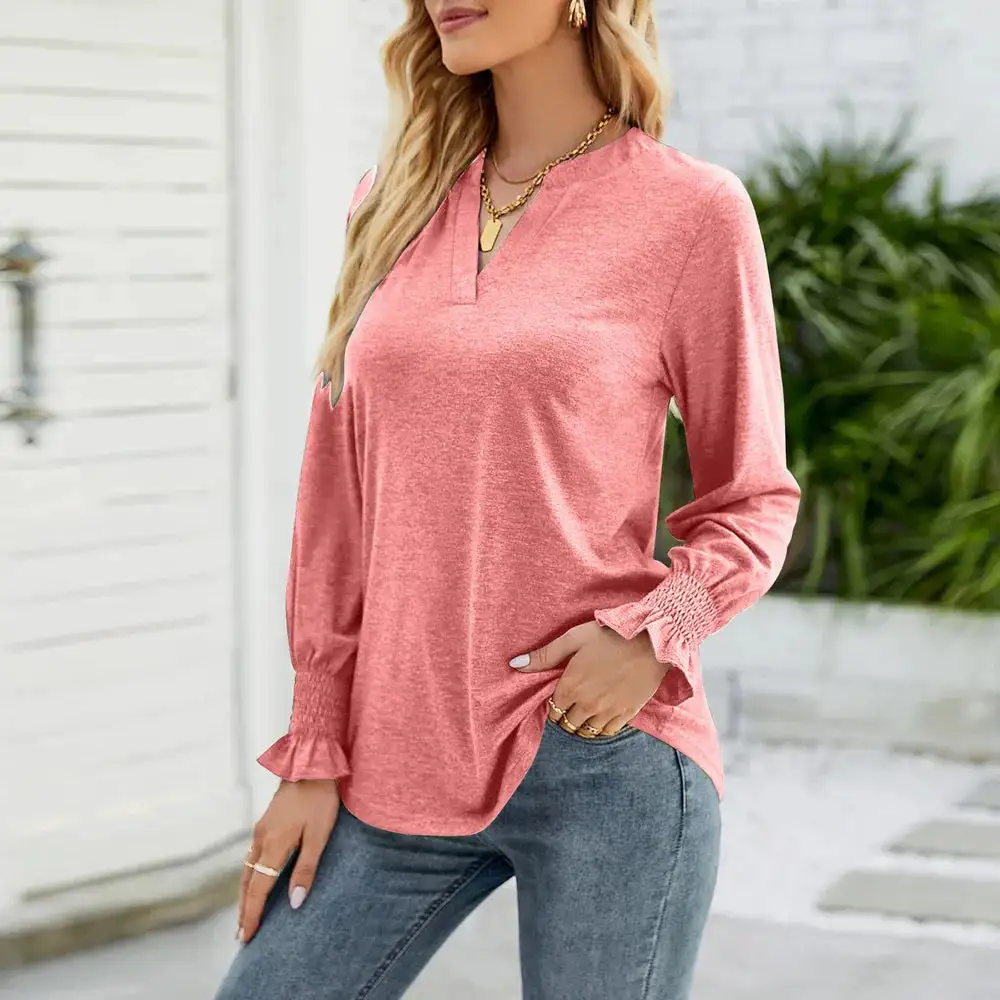 Notched Long Sleeve T-Shirt