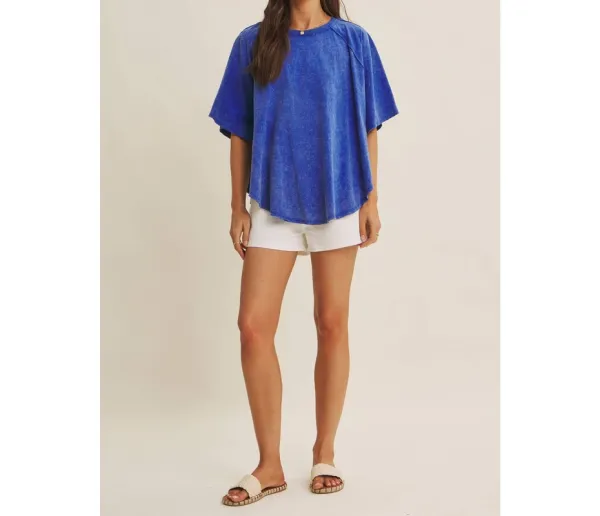 Mineral-Washed Draped Cotton Jersey Top