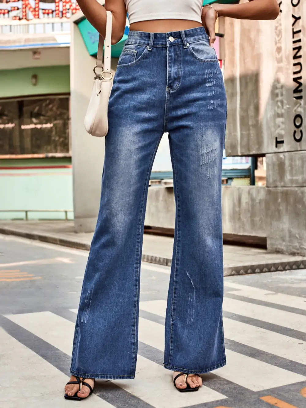 High Rise Bootcut Pocket Denim Jeans