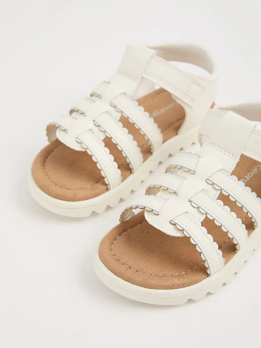 White Iridescent Trim Gladiator Sandal