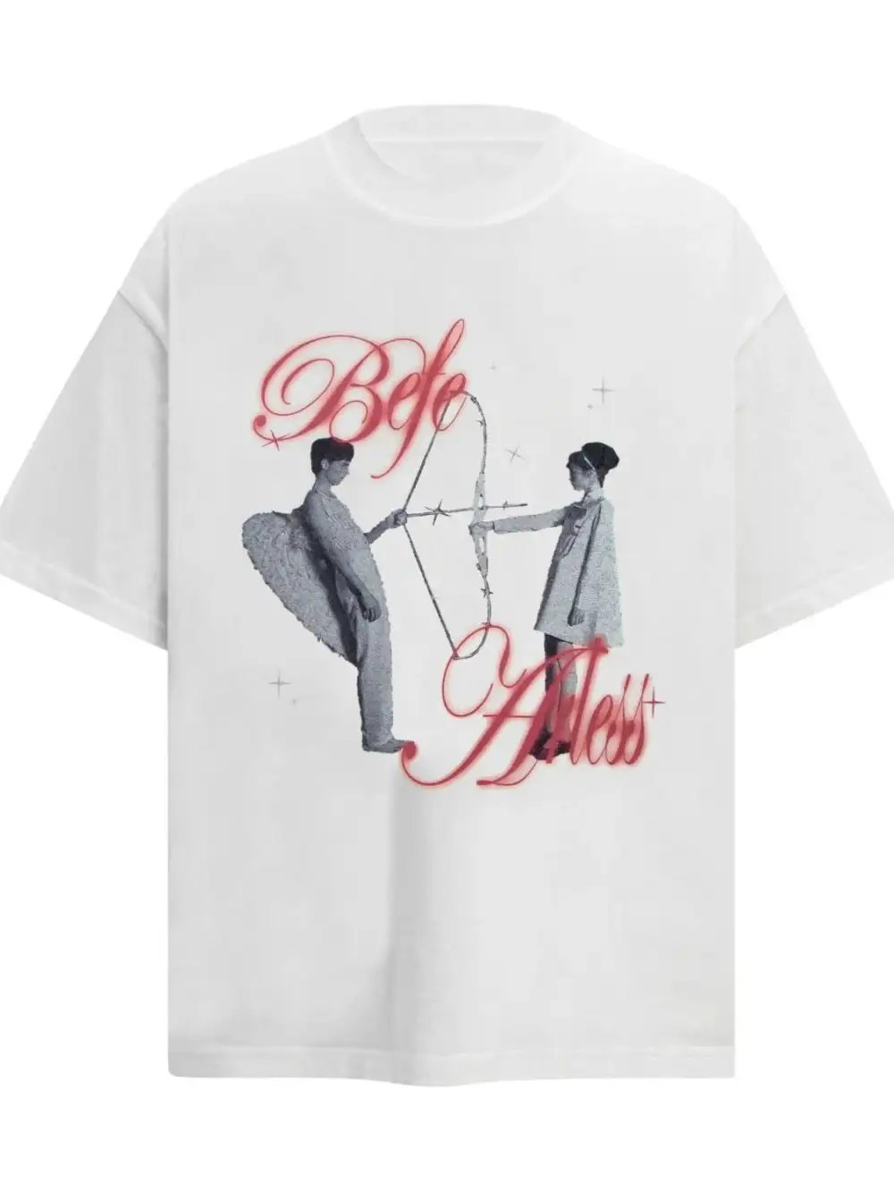 Textured Graphic Short Sleeve Crew Neck Tee