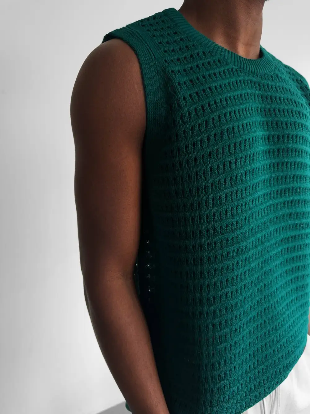 Laidback Relaxed Grid Texture Tank Top