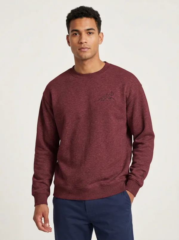 Men's Grey Outdoor Mountain Compass Fleece Sweatshirt
