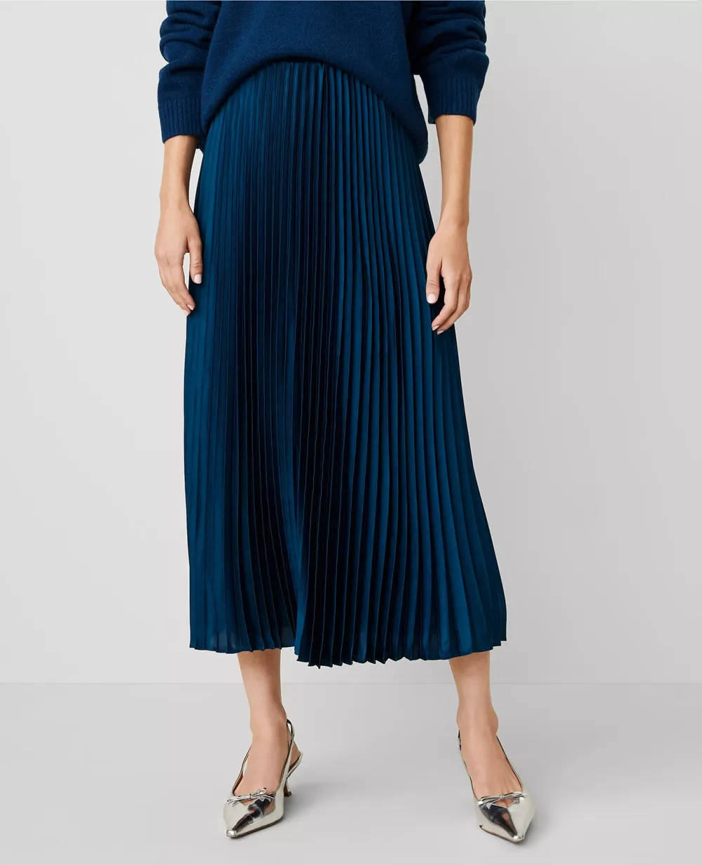 Petite Pleated Midi Skirt