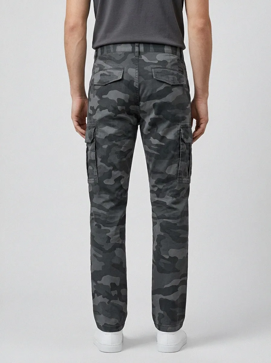 Combat-Inspired Camouflage Urban Camouflage Cargo Pants
