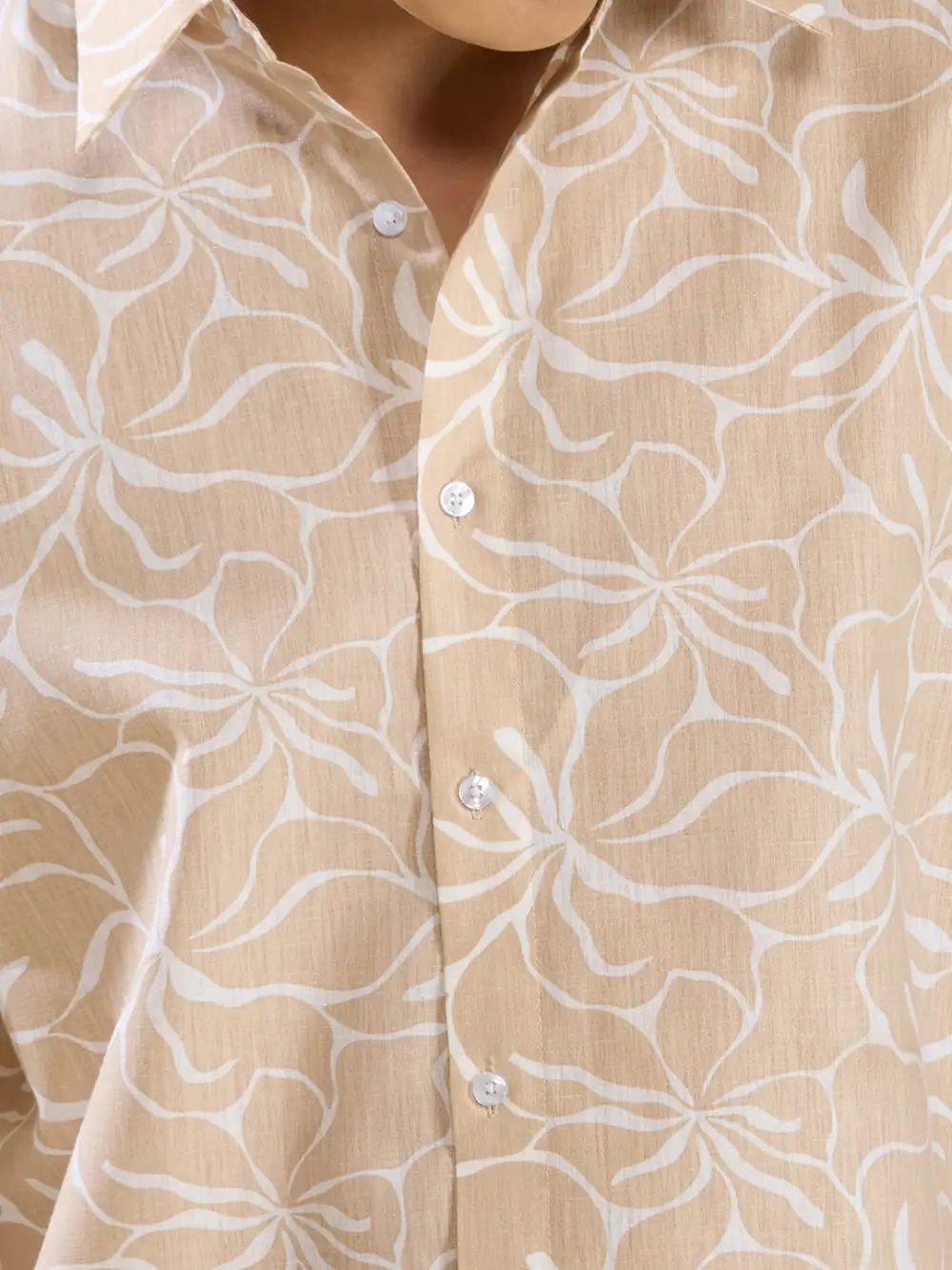 Everyday Printed Pure Linen Linen Men's Formal Shirt
