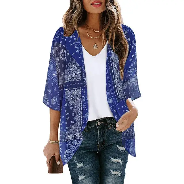 Lightweight Printed Kimono Cover-Up