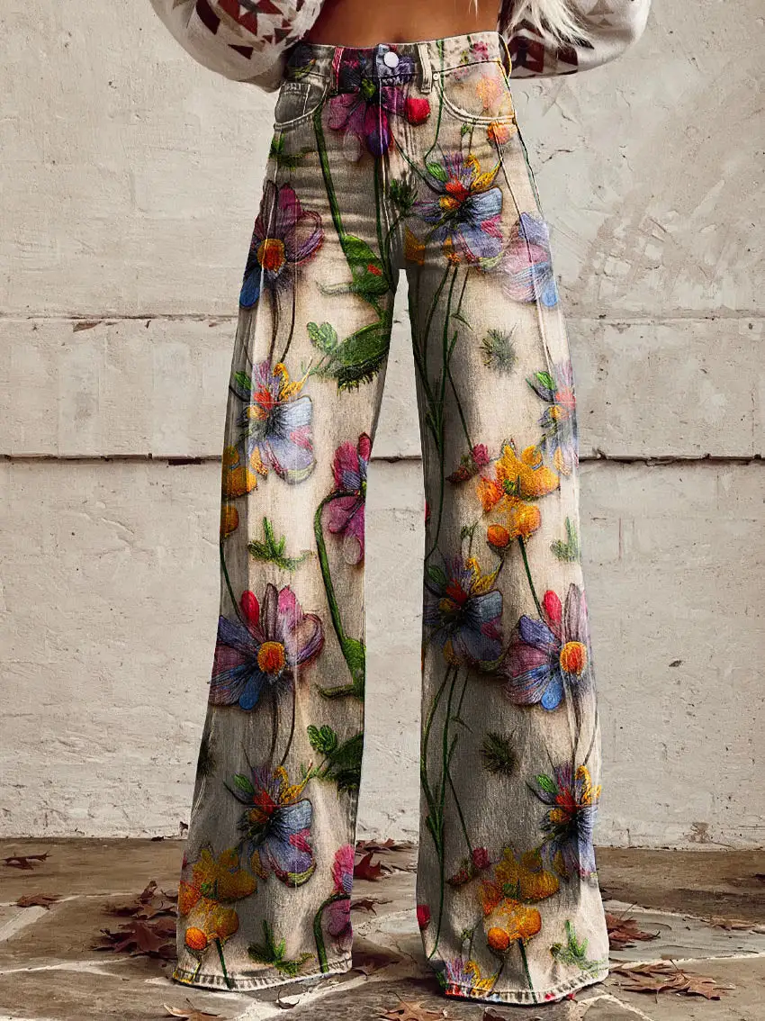 Wide Leg Floral Print