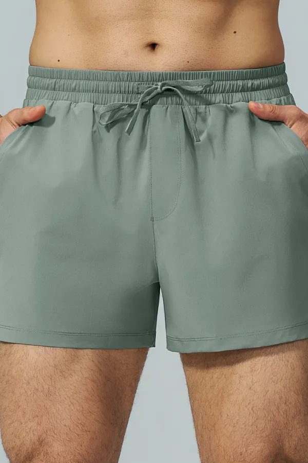 Breathable Drawstring Side Pocket Athletic Shorts