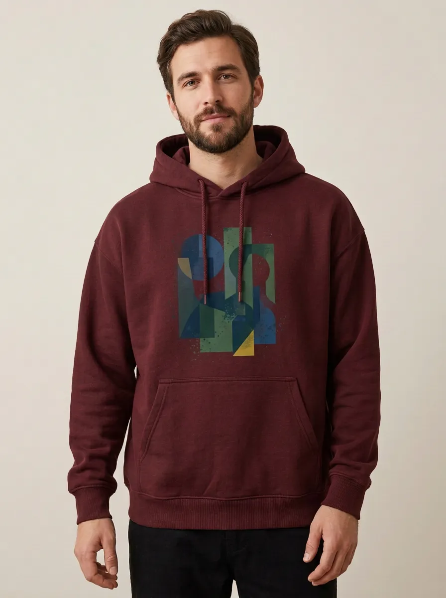 Unisex Centered Abstract Print Hoodie