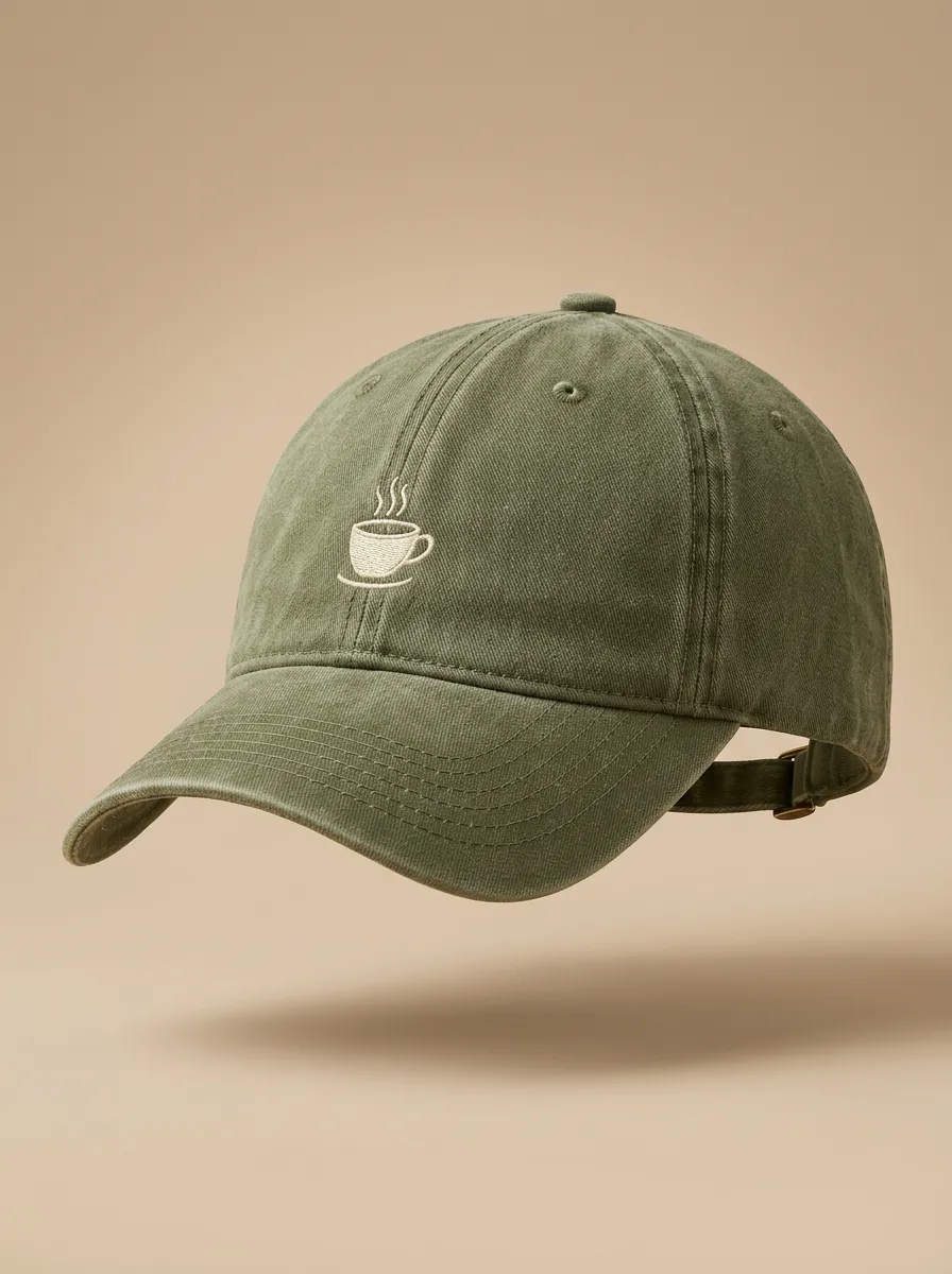 Clean-Line Coffee-Lover Embroidered Unisex Baseball Cap