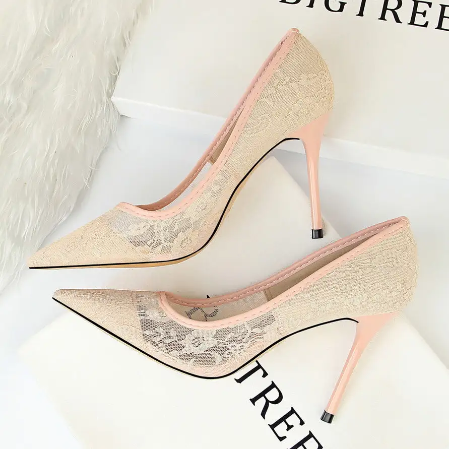 Hollow Detail Pointed Toe Stiletto Heels