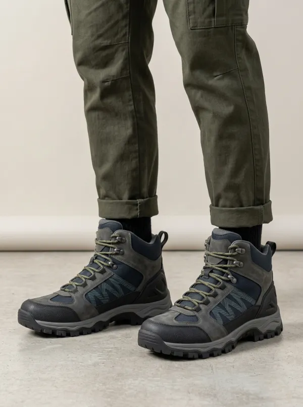 Unisex Outdoor Hiking Lover Topographic Printed Hiking Boots